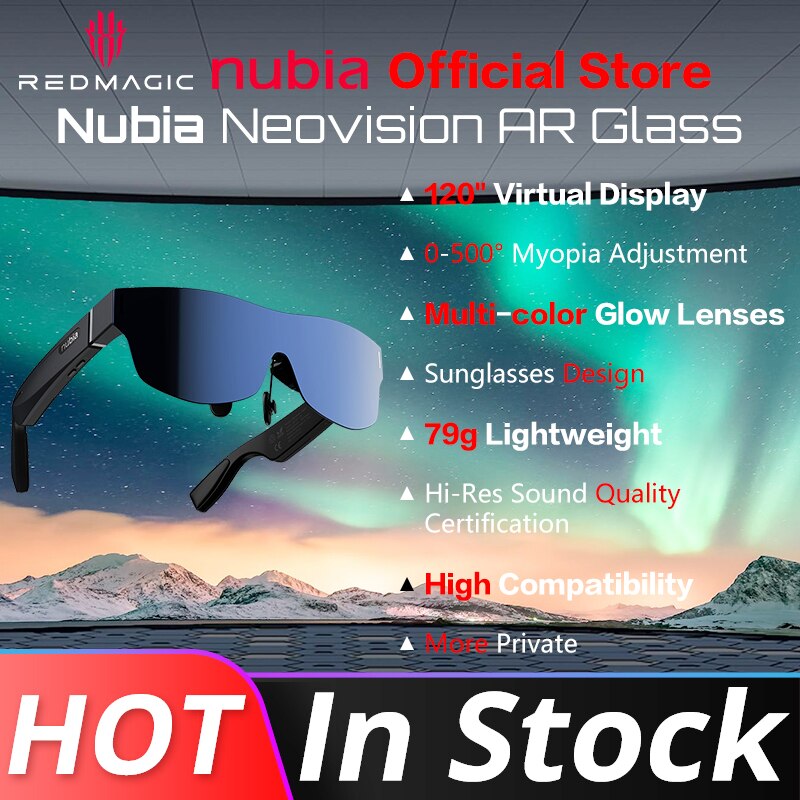 Nubia Neovision Glass ۷ι  NVF01 û AR ,  ȣȯ, 120 ġ HD  ȭ ð 